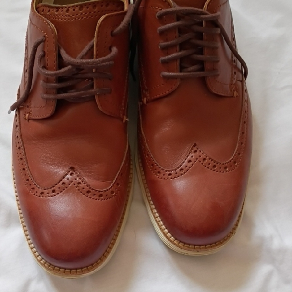 Cole Haan Men's Tan Leather Oxfords - Picture 3 of 6